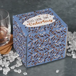 Geschenkbox für Tassen und andere Kleinigkeiten | Alles Liebe zum Vatertag | Blau mit Motiven