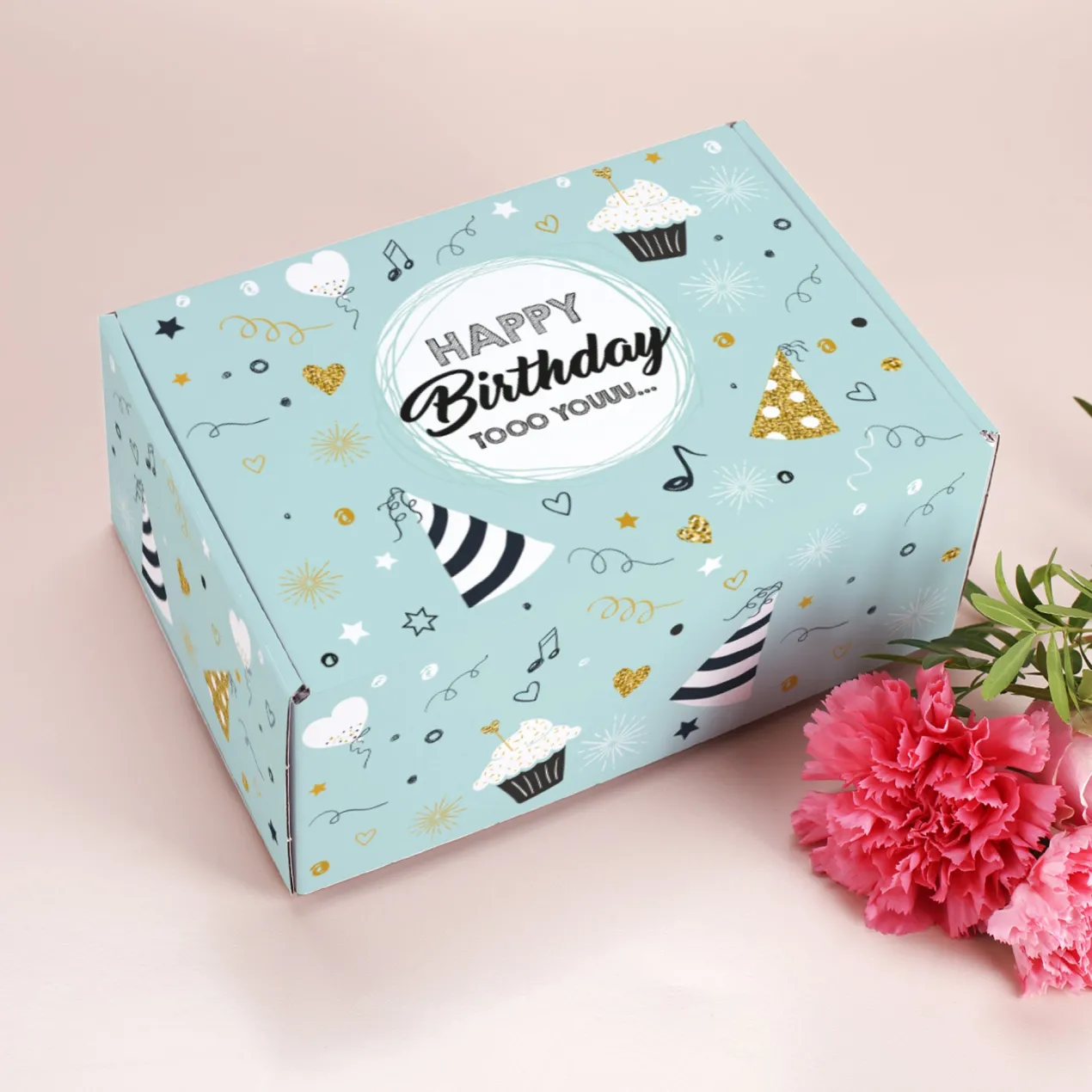 Geschenkbox 'Happy Birthday' zum Geburtstag | Mittelgroß 21×8×15 cm