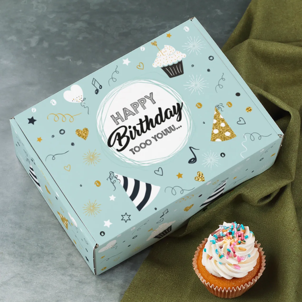 Geschenkbox 'Happy Birthday' zum Geburtstag | Mittelgroß 21×8×15 cm