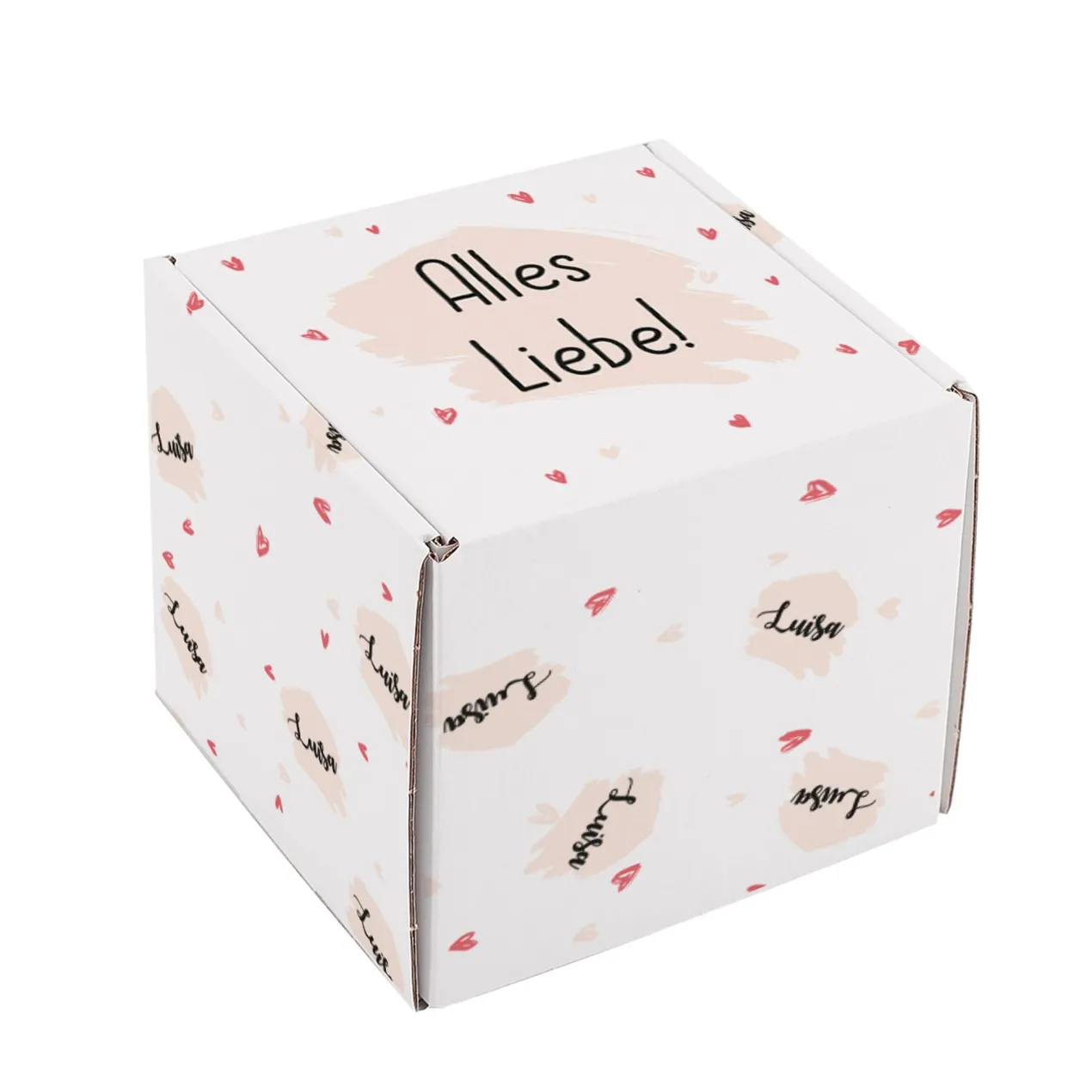 Geschenkbox personalisiert mit Name & Wunschtext | Kleine Herzen