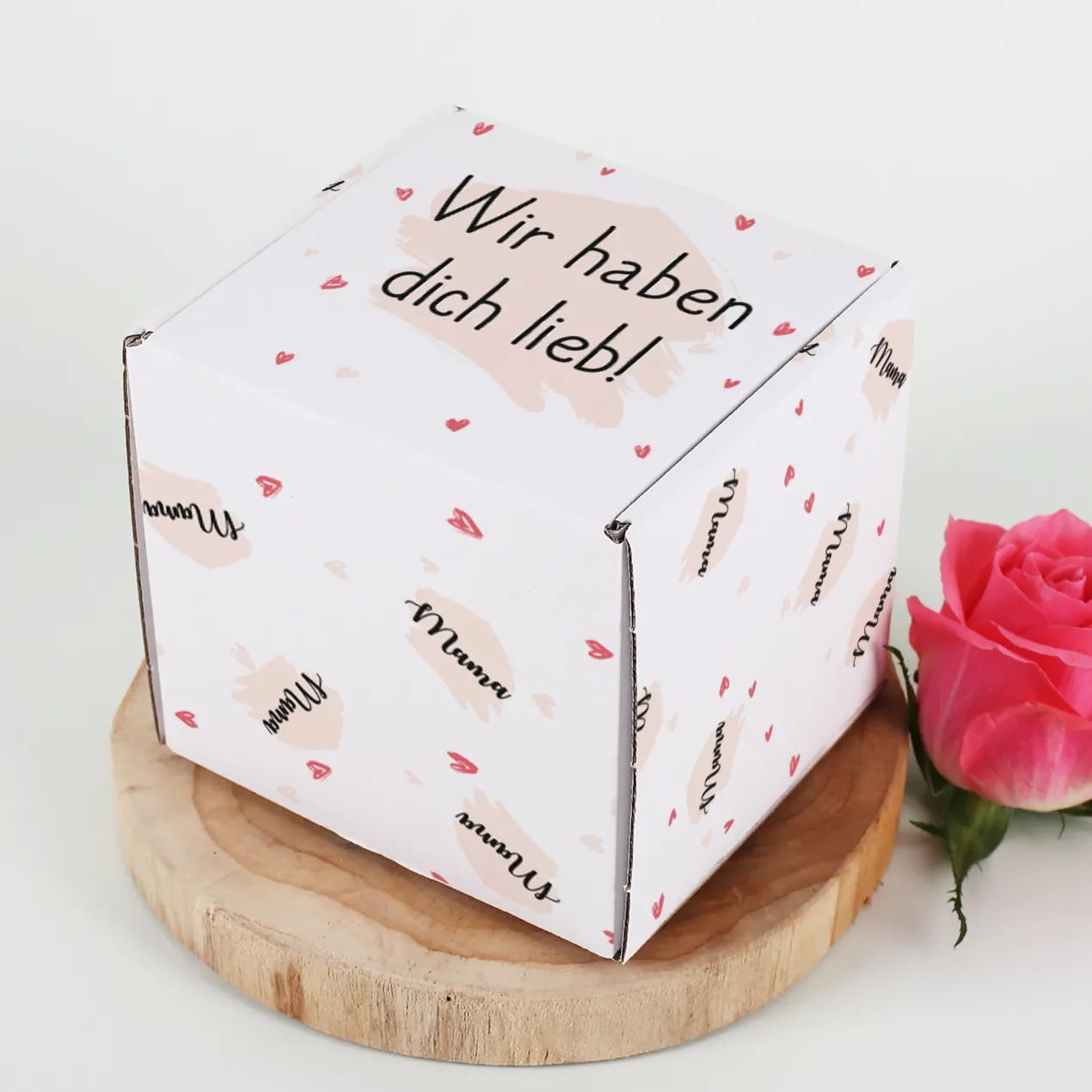 Geschenkbox personalisiert mit Name & Wunschtext | Kleine Herzen