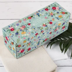 Geschenkbox zum Muttertag für Flaschen und Gläser mit Blumenmotiv und Spruch