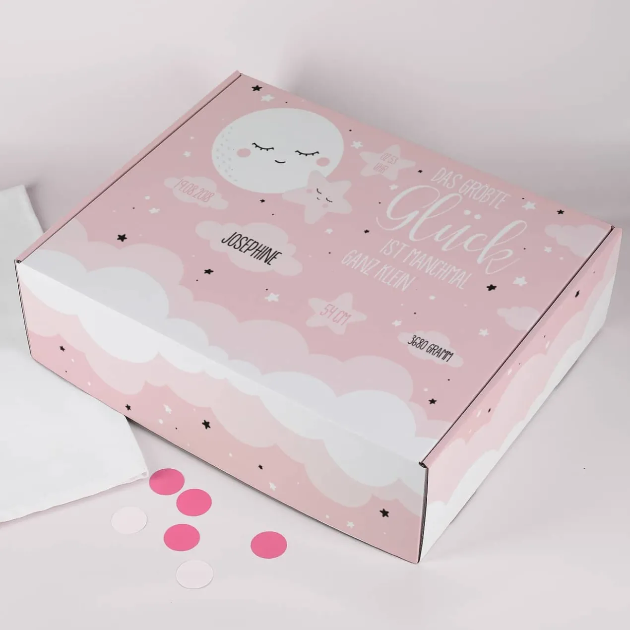 Geschenkbox zur Geburt für Mädchen "Das größte Glück"