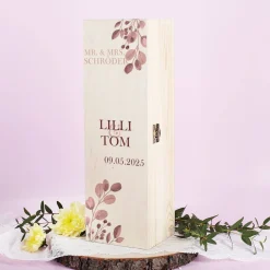 Geschenkbox zur Hochzeit mit Blumenmotiv