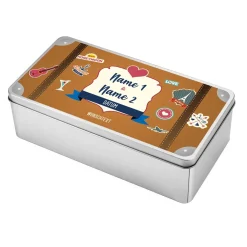 Geschenkdose zur Hochzeit mit Urlaubsmotiv für die Flitterwochen