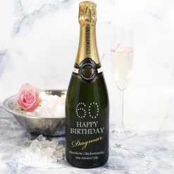 Geschenkidee zum 60. Geburtstag Champagner mit Gravur