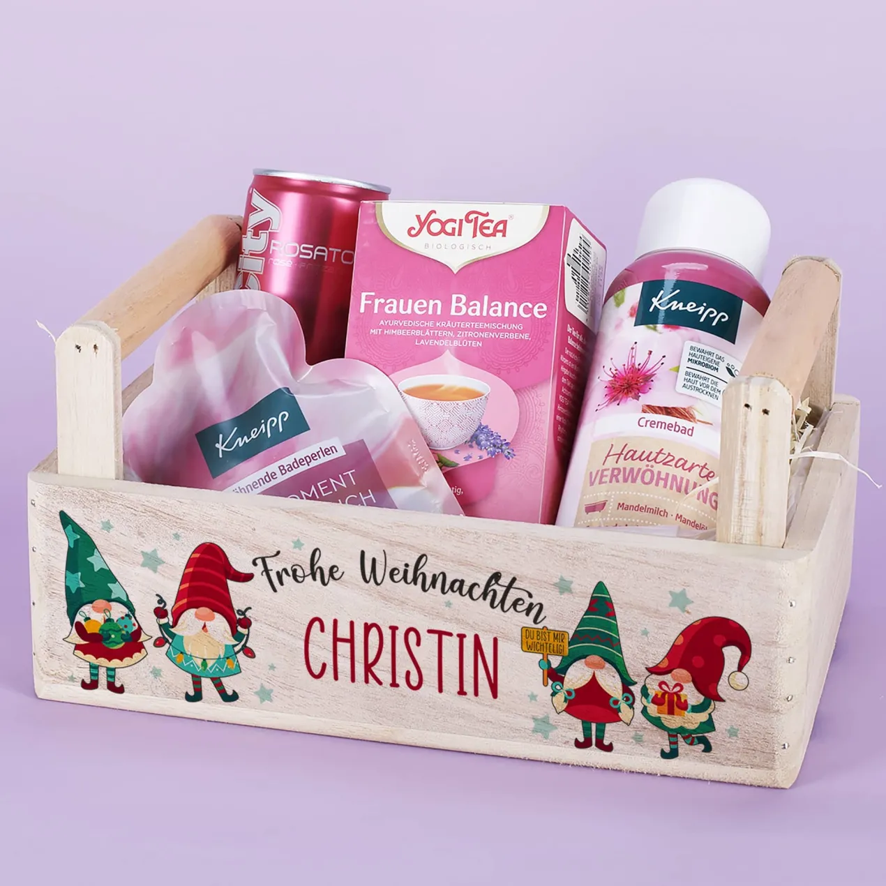 Geschenkkorb - Du bist mir wichtelig - mit Inhalt Namensaufdruck