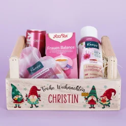 Geschenkkorb - Du bist mir wichtelig - mit Inhalt Namensaufdruck