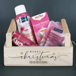 Geschenkkorb - Merry Christmas - mit Wellness Inhalt und Wunschtext