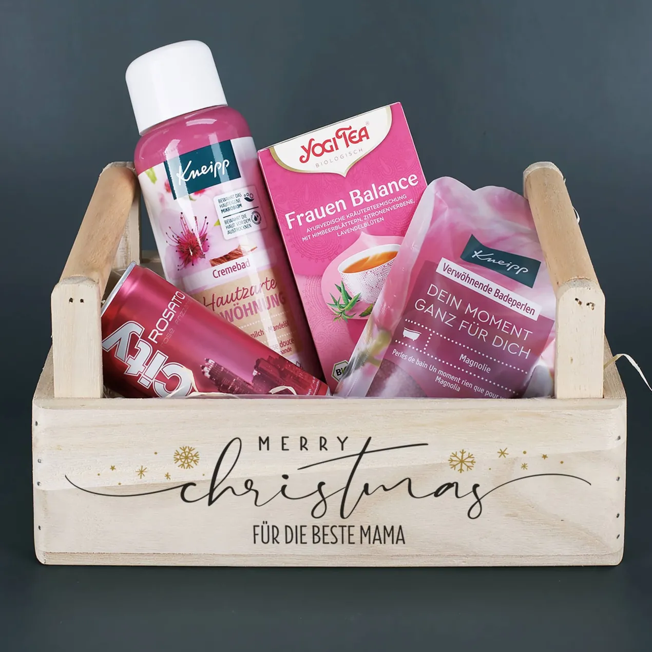 Geschenkkorb - Merry Christmas - mit Wellness Inhalt und Wunschtext