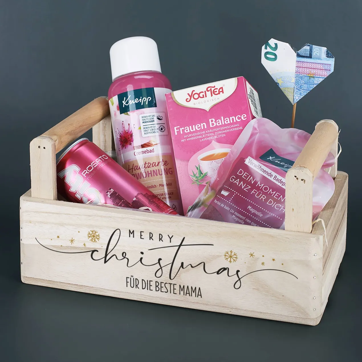 Geschenkkorb - Merry Christmas - mit Wellness Inhalt und Wunschtext