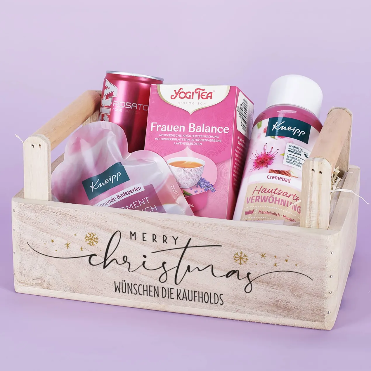 Geschenkkorb - Merry Christmas - mit Wellness Inhalt und Wunschtext