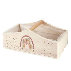 Geschenkkorb mit Regenbogenmotiv mit Name und Datum für Mädchen oder Jungen