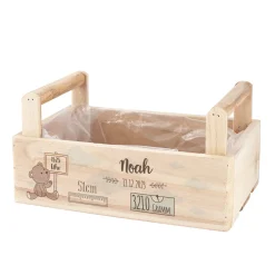 Geschenkkorb mit Teddymotiv zur Geburt für Mädchen und Jungen
