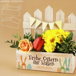 Geschenkkorb & Pflanzkorb 'Frohe Ostern ihr Hasen' personalisiert mit Wunschtext | 3 Varianten