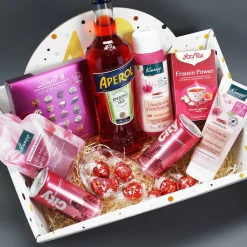 Geschenkkorb zum Geburtstag mit Name und Alter bedruckt - wahlweise gefüllt