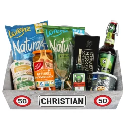 Geschenkkorb zum Geburtstag - Verkehrszeichen - mit verschiedenen Füllungen