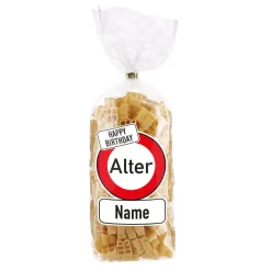 Geschenknudeln zum Geburtstag mit Name und Alter