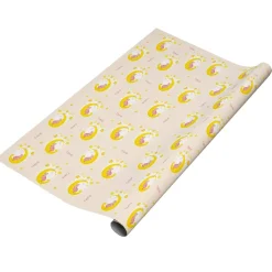 Geschenkpapier für Mädchen mit süßem Bären Motiv und Name 0,8 m x 1,60 m