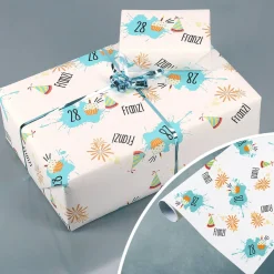 Geschenkpapier zum Geburtstag mit Name und Alter