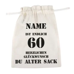 Geschenksack mit Zuziehband zum 60. Geburtstag