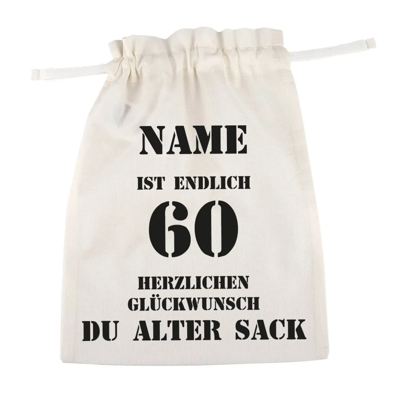 Geschenksack mit Zuziehband zum 60. Geburtstag