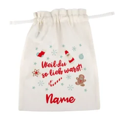 Geschenksack - Weil du so lieb warst! - zu Weihnachten mit Name