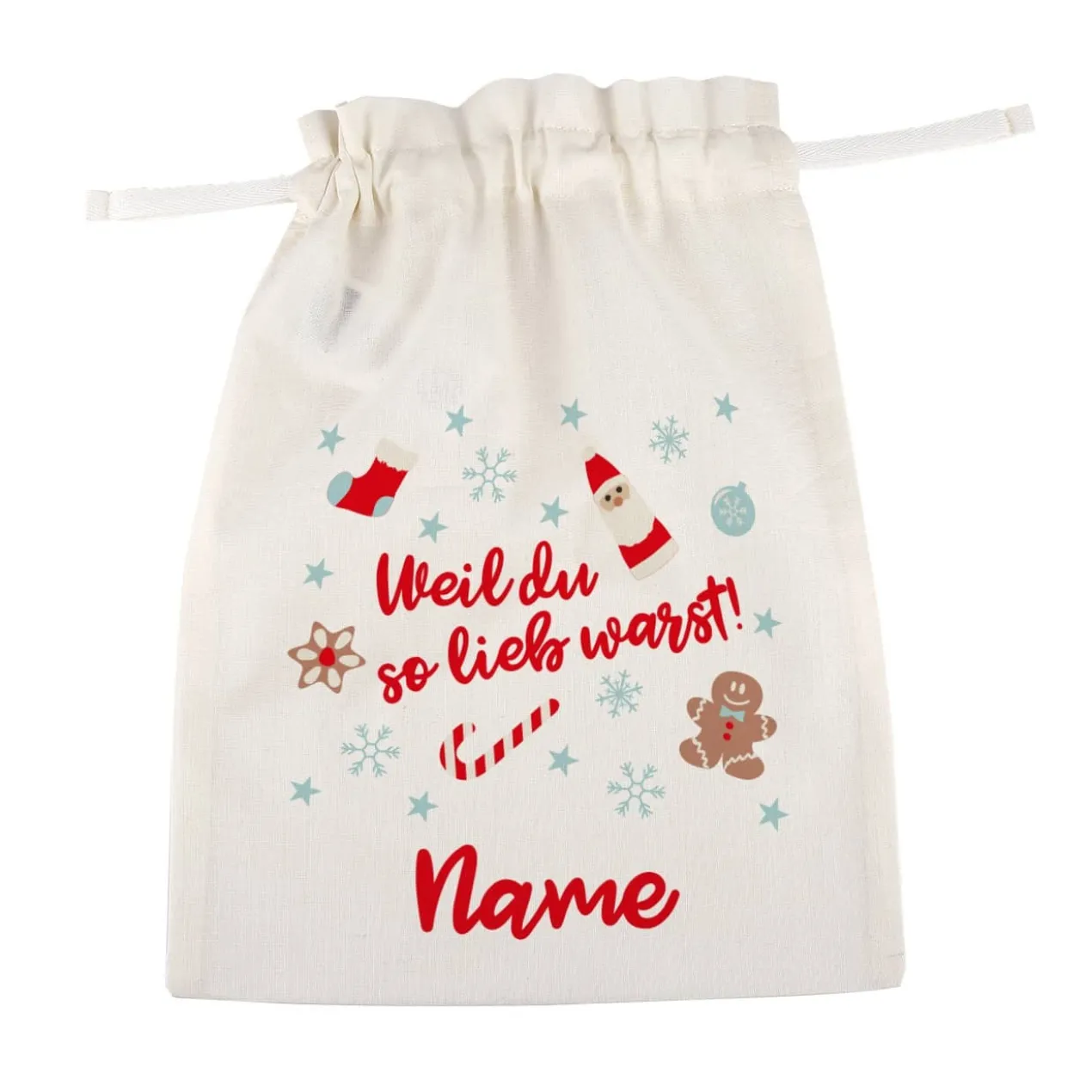 Geschenksack - Weil du so lieb warst! - zu Weihnachten mit Name