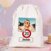 Geschenksack zum Geburtstag personalisiert mit Foto, Name & Alter | Verkehrszeichen Motiv