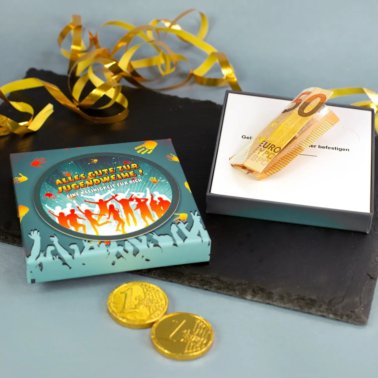 Geschenkschachtel zur Jugendweihe für Geld & Gutscheine