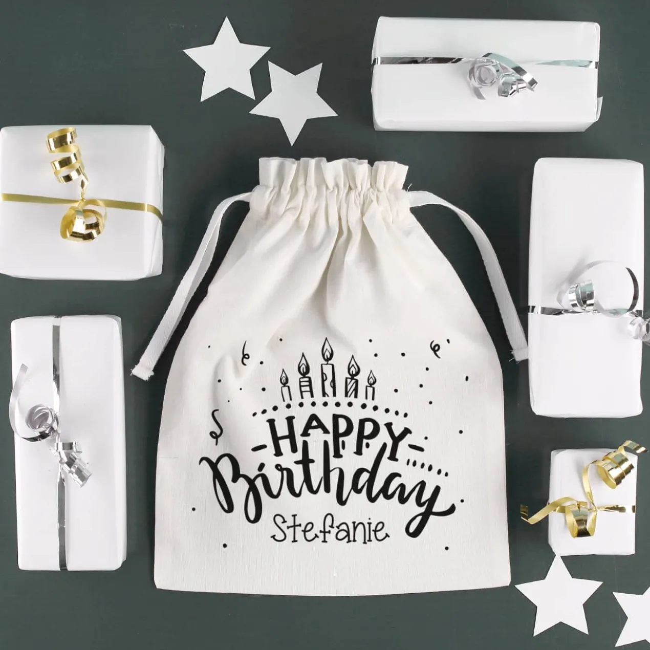 Geschenksäckchen zum Geburtstag mit Name