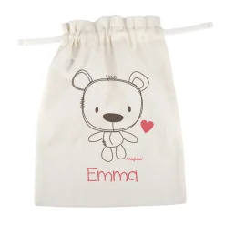 Geschenksäckchen zur Geburt für Mädchen mit Teddymotiv
