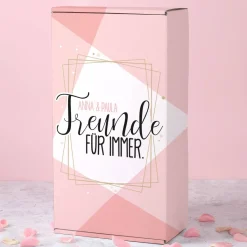 Geschenkset - Freunde für immer - mit zwei Gläsern in Verpackung