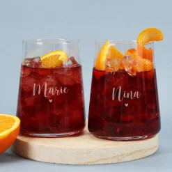 Geschenkset für Freundinnen mit Glitter Spritz oder Campari und zwei Gläsern