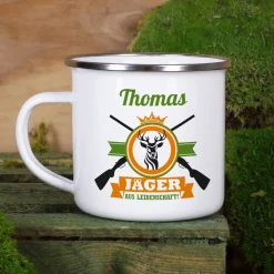 Geschenkset für Jäger aus Leidenschaft in Munitionsbox mit Tasse, Messerbrett und LED-Laterne