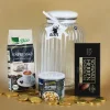 Geschenkset für Männer zu Weihnachten - Espresso, Schokolade und Nüsse in XL Glasdose
