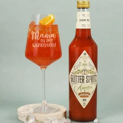 Geschenkset 'Mamabär' zum Muttertag mit Glas & Aperitif nach Wahl - personalisiert