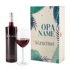 Geschenkset mit BREE Wein und Glas für den besten Opa