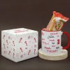 Geschenkset mit personalisierter Tasse und kleinen Christstollen mit weihnachtlichen Zuckerstangen-M