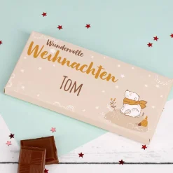 Geschenkset - Wundervolle Weihnachten - Tasse, Schokolade und Geschenksack mit Eisbär Motiv