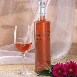 Geschenkset zum 60. Geburtstag mit graviertem Weinglas und Flasche in bedruckter Holzbox