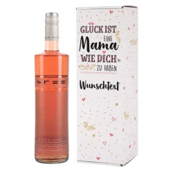 Geschenkset zum Muttertag mit BREE Weinflasche und Verpackung - mit Wunschtext
