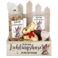 Geschenkset zu Ostern - Du bist mein Lieblingshase - mit leckerem Inhalt