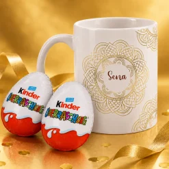 Geschenkset zu Ramadan mit personalisierter Tasse im Mandala-Design und süßer Füllung nach Wahl