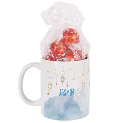 Geschenkset zu Ramadan mit personalisierter Tasse im Laternen-Design und süßer Füllung nach Wahl