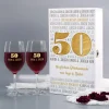 Geschenkset zur goldenen Hochzeit - Weingläser in edler Holzbox