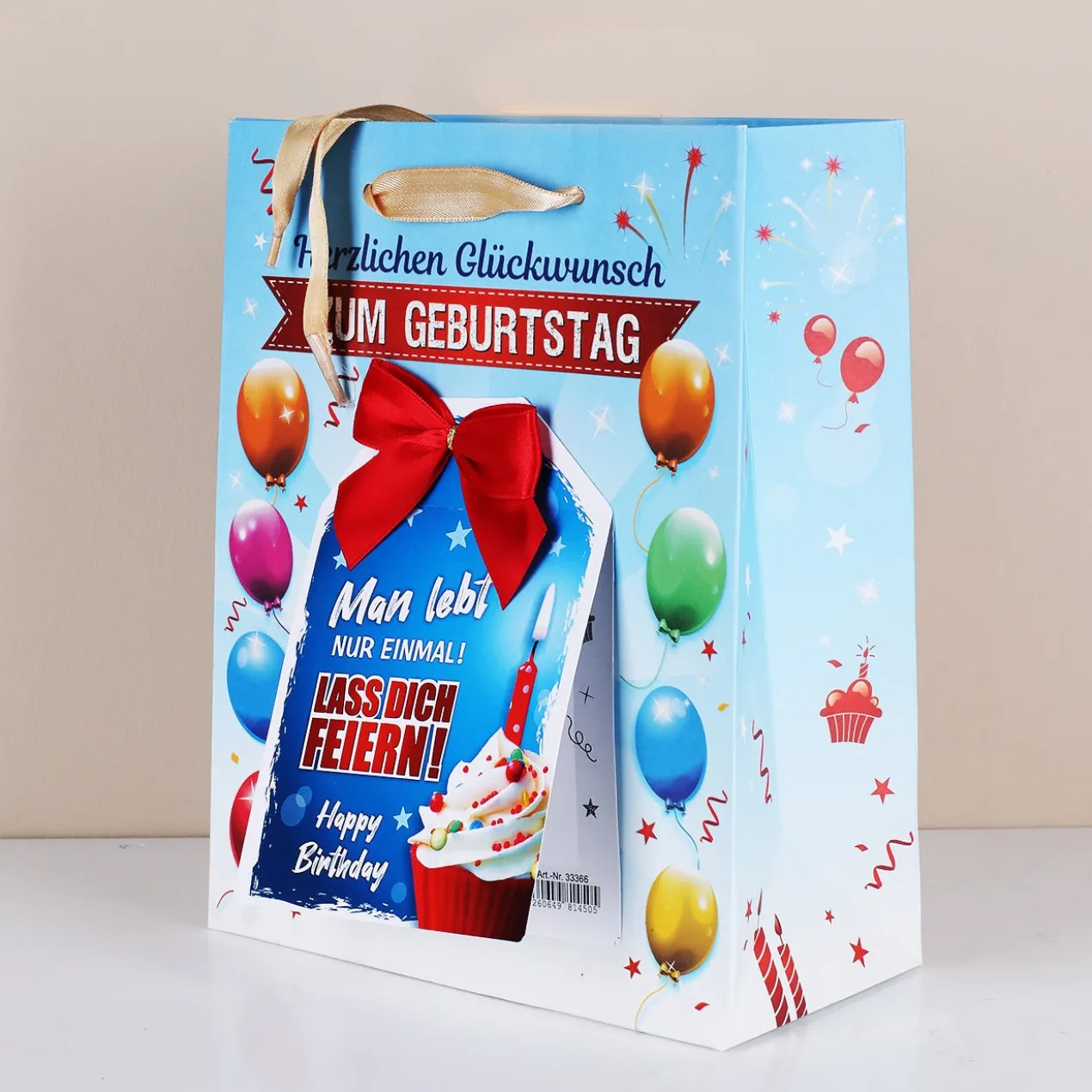 Geschenktasche zum Geburtstag inkl. Karte - Lass dich feiern