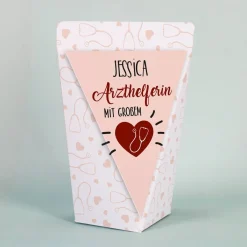 Geschenktüte für Arzthelferin - Dankeschön gefüllt mit Schokolade, Bonbons oder ohne Füllung