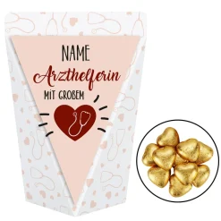 Geschenktüte für Arzthelferin - Dankeschön gefüllt mit Schokolade, Bonbons oder ohne Füllung