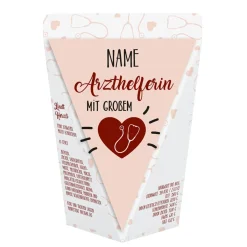 Geschenktüte für Arzthelferin - Dankeschön gefüllt mit Schokolade, Bonbons oder ohne Füllung